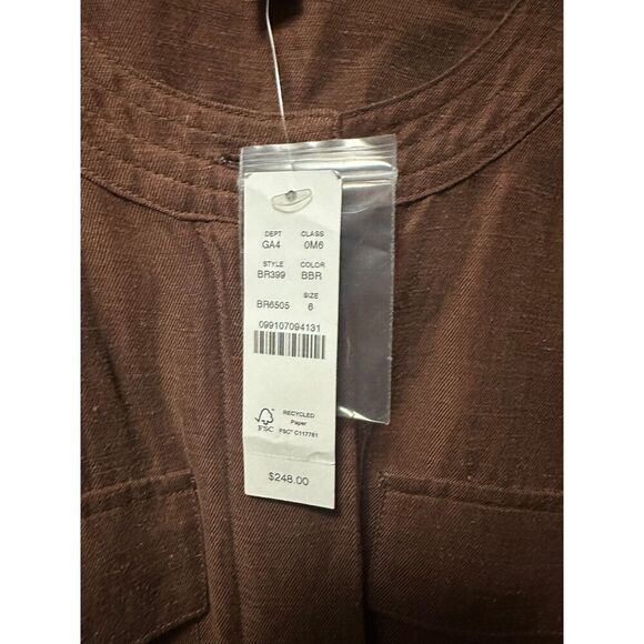 NWT J Crew Tie Waist Mini Dress In Chelsea Linen Cupro Blend Size 6 - Picture 4 of 8